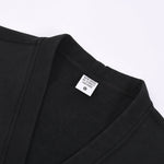 Black Stone Wash Sweatshirt Cardigan