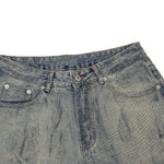 Faded Blue Vintage-Sanded Wide-Leg Jeans