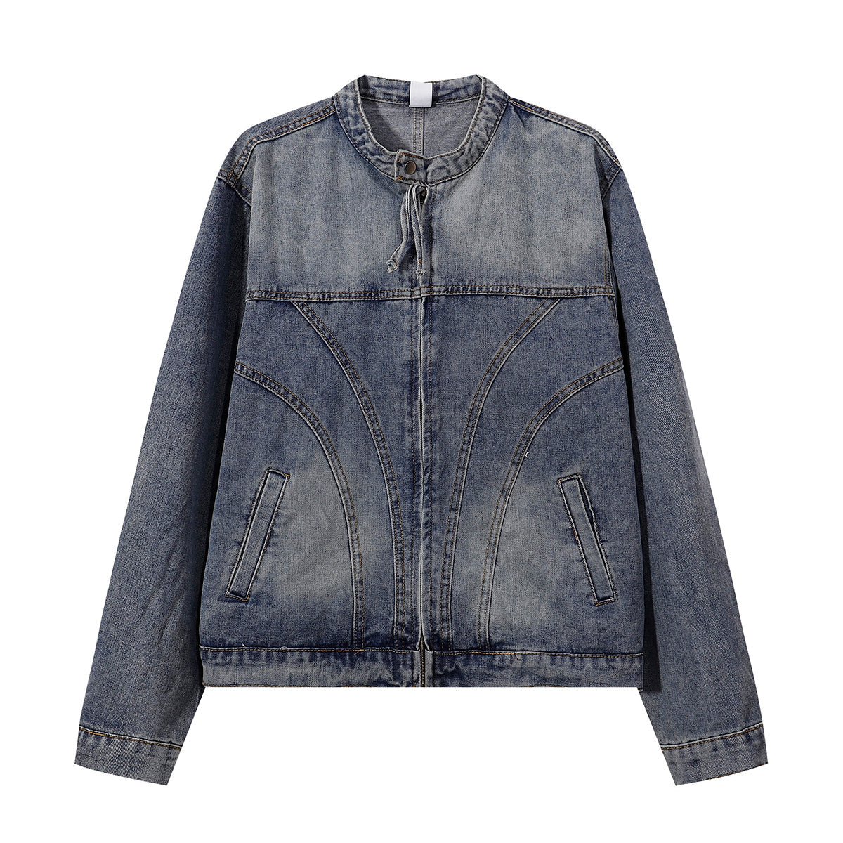 Zip-Up Baggy Denim Jacket