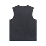 Black Washed Cotton Sleeveless T Shirt 275gsm