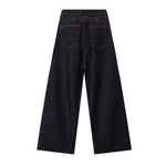 Classic Dark Wash Wide-Leg Denim Jeans
