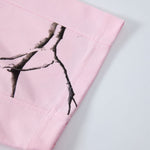 Pink Camo Raglan Sleeve Nature Print Casual Tee