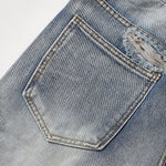 Adjustable Side Strap Distressed High Waist Shorts