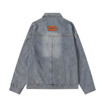 Relaxed Washed Faded Denim Jacket