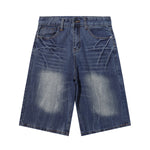Vintage Washed Distressed Faded Denim Shorts