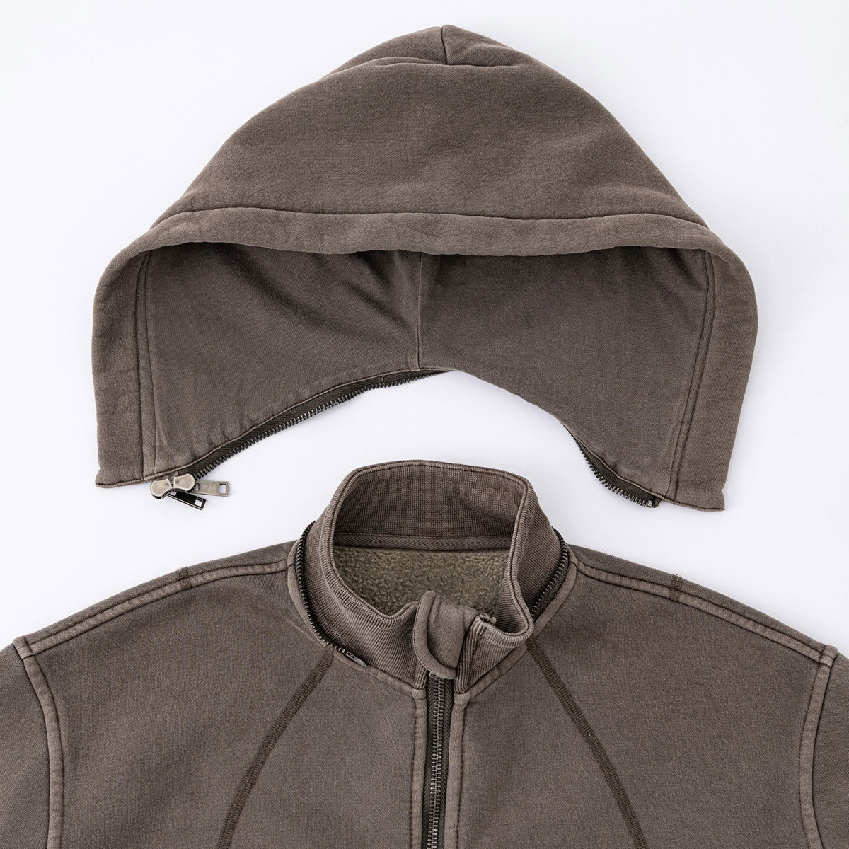 Detachable Hood Double Slider Fleece Hoodie