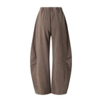 Vintage Washed Curved Panel Wide Drawstring Pants