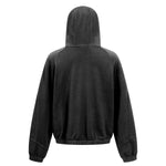 Vintage Washed Oversized Curved Stitch Zip Hoodie