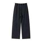 Curved Seam Straight Leg Casual Street Trousers