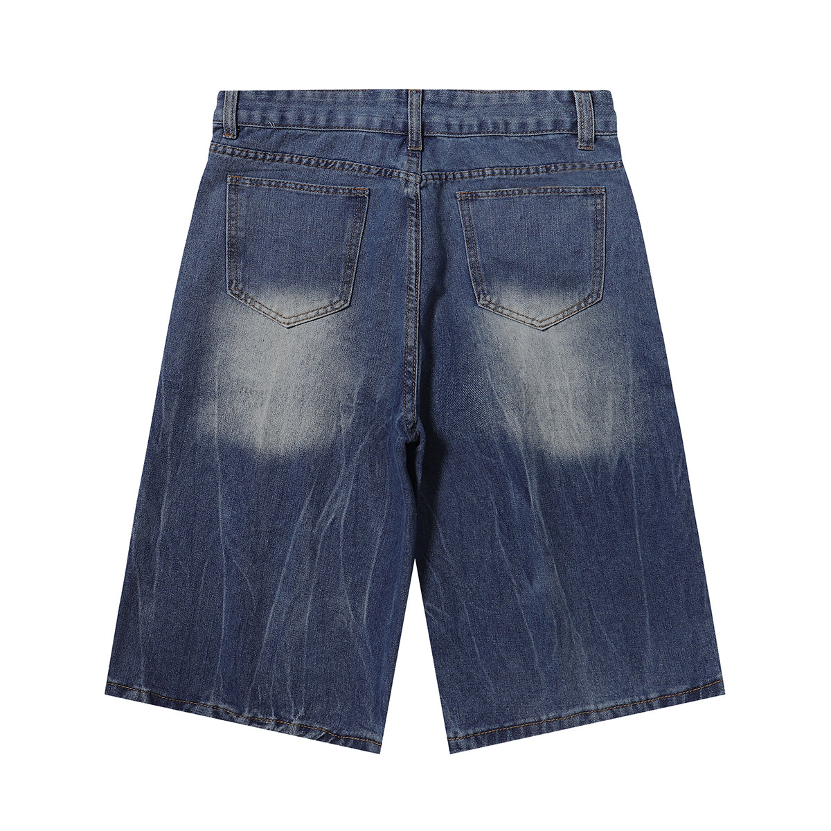 Vintage Washed Distressed Faded Denim Shorts