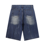Vintage Washed Distressed Faded Denim Shorts