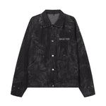 Streetwear Black Washed Denim Jacket