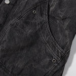 Streetwear Black Washed Denim Jacket