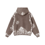 Distressed Edge Painted Graphic Washed Hoodie