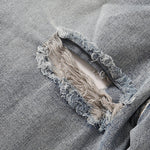 Adjustable Side Strap Distressed High Waist Shorts