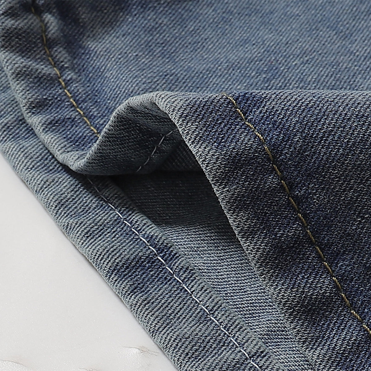 Built In Belt Mid Waist Denim Shorts