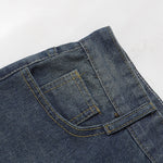 Vintage Washed Knee Length Denim Bermuda Shorts