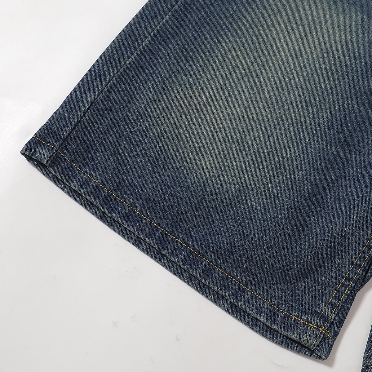 Vintage Washed Knee Length Denim Bermuda Shorts