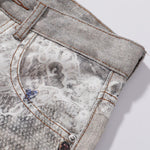 Streetwear Printed Straight Leg Jeans