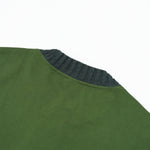 Oversized Color-Block Ribbed Collar Comfortable Tee