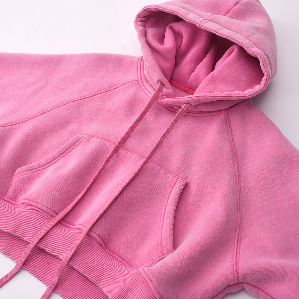 Plush Lining Crop Pullover Hoodie