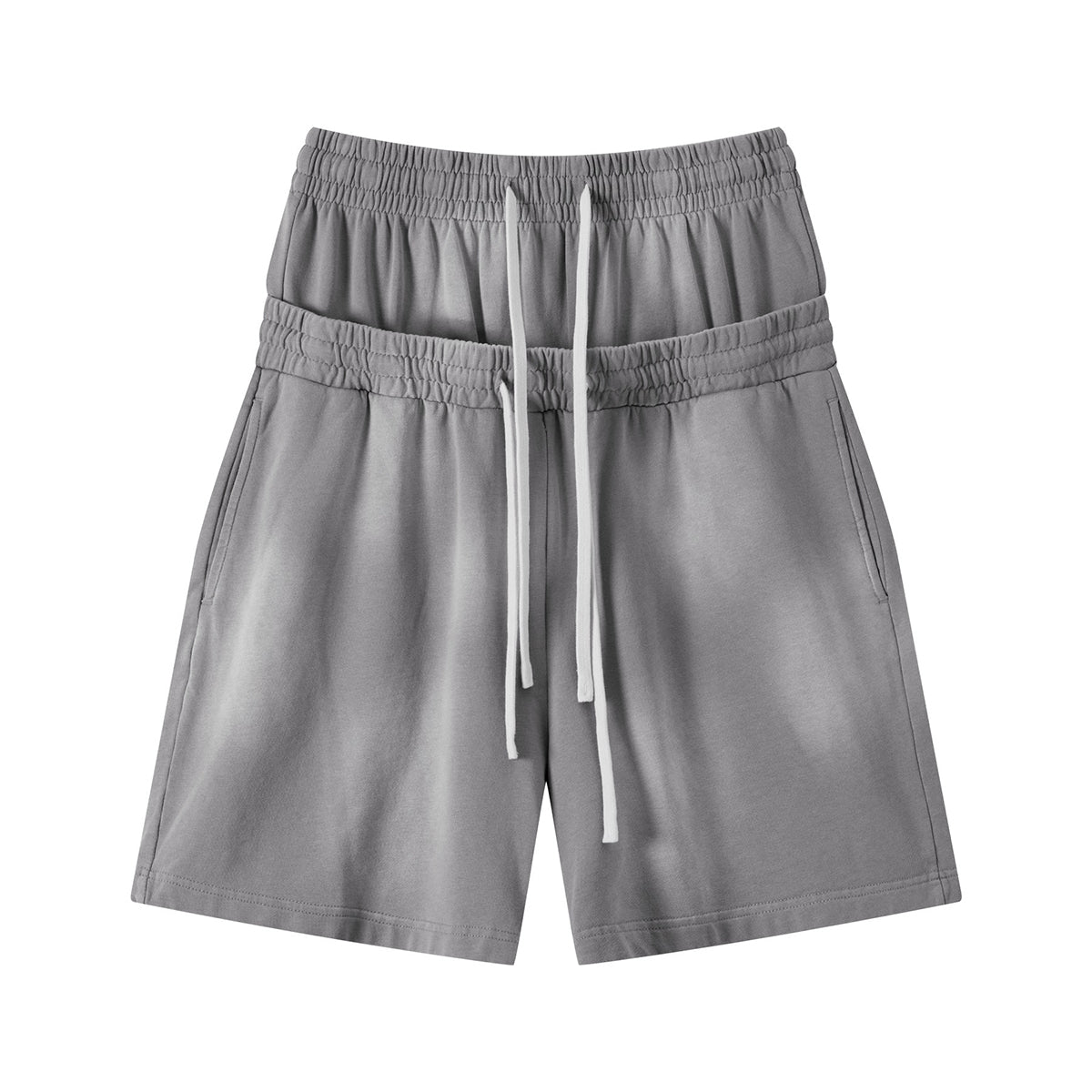 Casual Drawstring Double Waistband Shorts