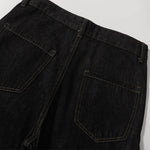 Contrast Stitching Detail Wide Leg Denim Pants