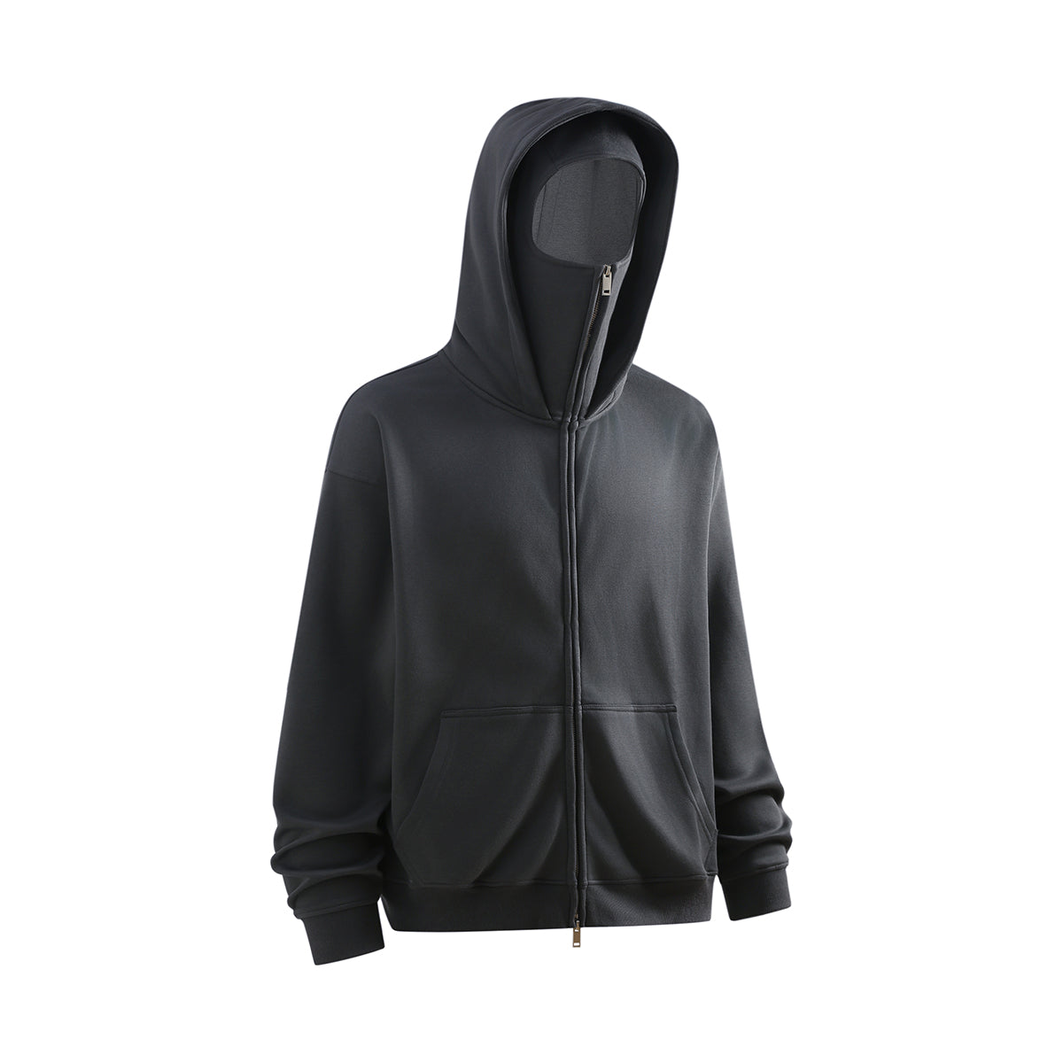 Unisex Full-Zip Fleece Layered Hood Hoodie