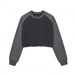 Contrasting Colors Raglan Long-Sleeve Cropped Sweatshirt