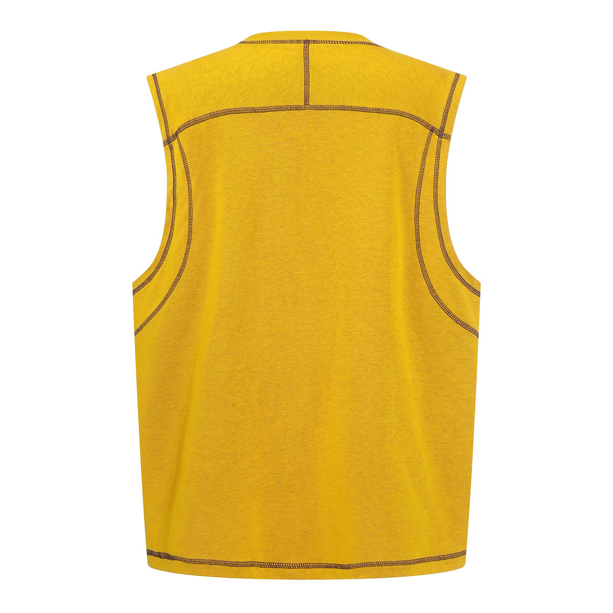 Contrast Stitching Sleeveless Crew Neck Casual Sport Tee