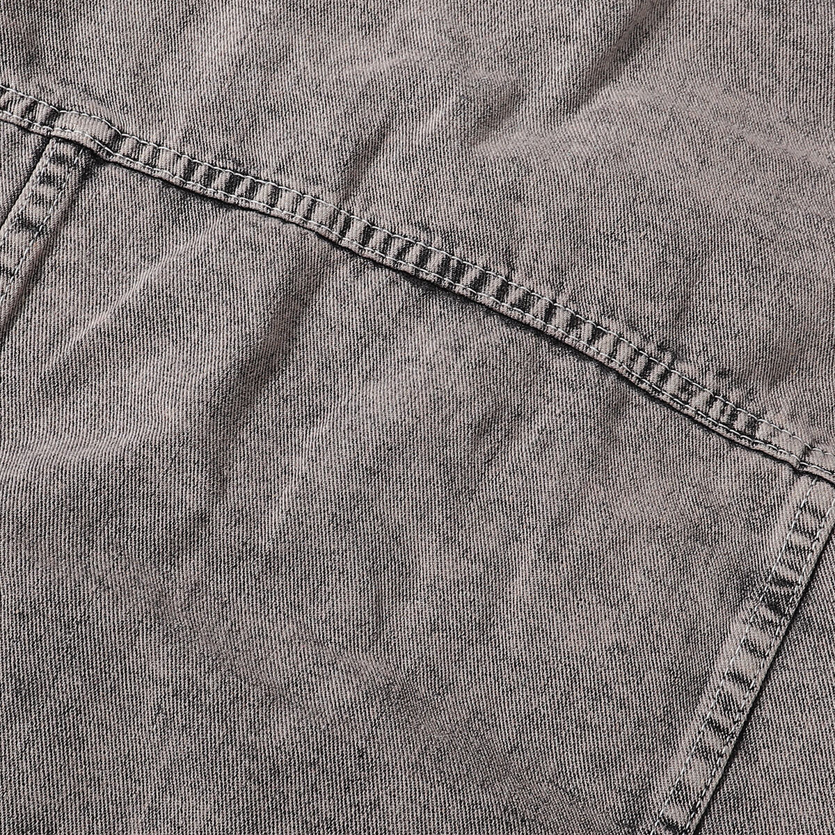 "BODY" Graphic Distressed Denim Jacket