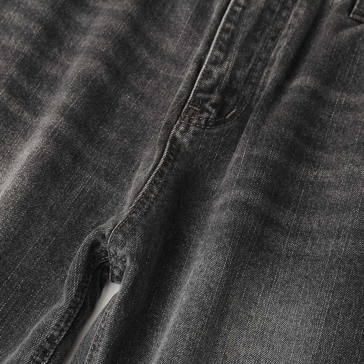 Washed Black Loose-Straight Jeans