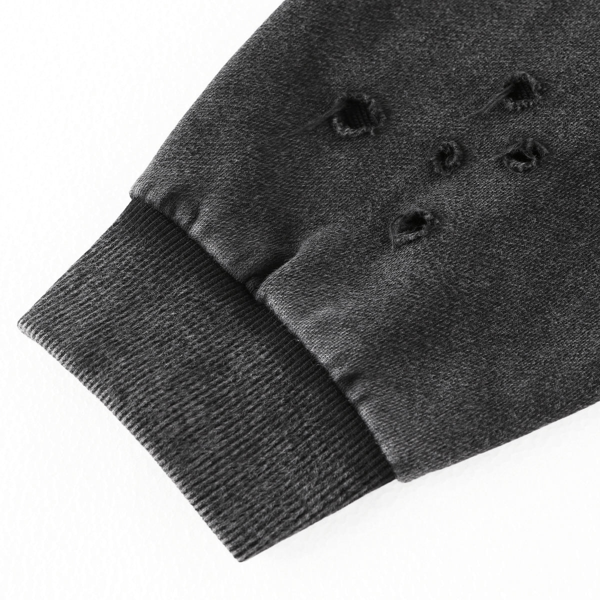 Men's Stone-washed Destroyed Hoodie