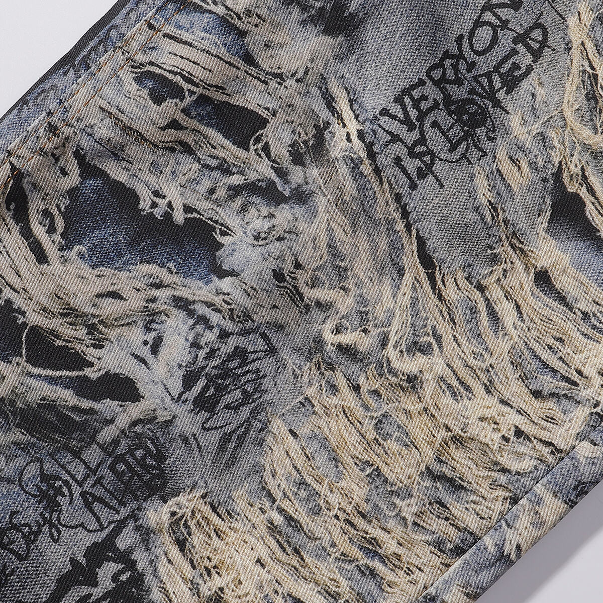 Unisex Streetwear Printed Baggy Jeans