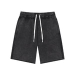 Stone-Washed Raw-Edge Sweat Shorts