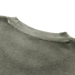 Waffle Knit Spray Dyed Distressed Raw Edge Tee