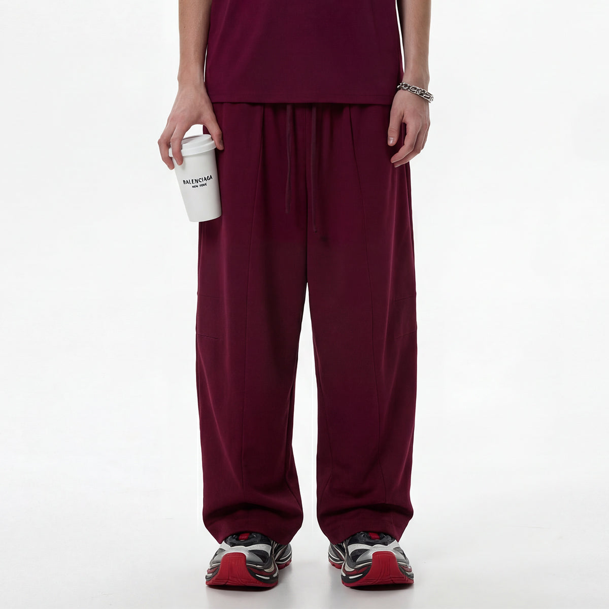Minimalist Wide-Leg Elastic Waist Pants