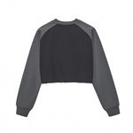 Contrasting Colors Raglan Long-Sleeve Cropped Sweatshirt