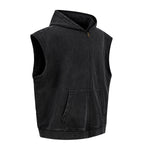Sleeveless Zip Hoodie Casual Vest Hood Pockets Included