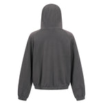 Vintage Washed Oversized Curved Stitch Zip Hoodie