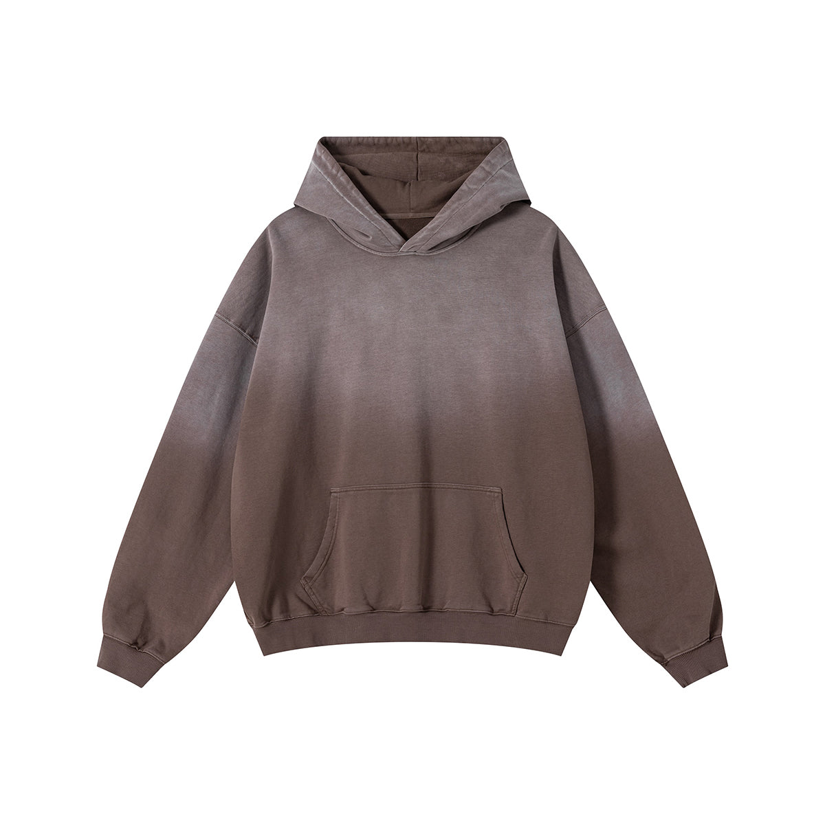 Relaxed Overdyed Ombre Faded Cotton Hoodie