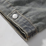 Contrast Stripe Washed Denim Baggy Jacket