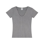 Fitted Rib-Knit V Neck T-Shirt 275gsm