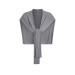 Front Tie Ribbed Knit Shoulder Wrap