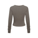 Long-Sleeve Ribbed Henley Top 8.25oz