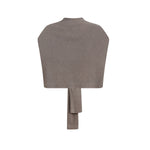 Front Tie Ribbed Knit Shoulder Wrap