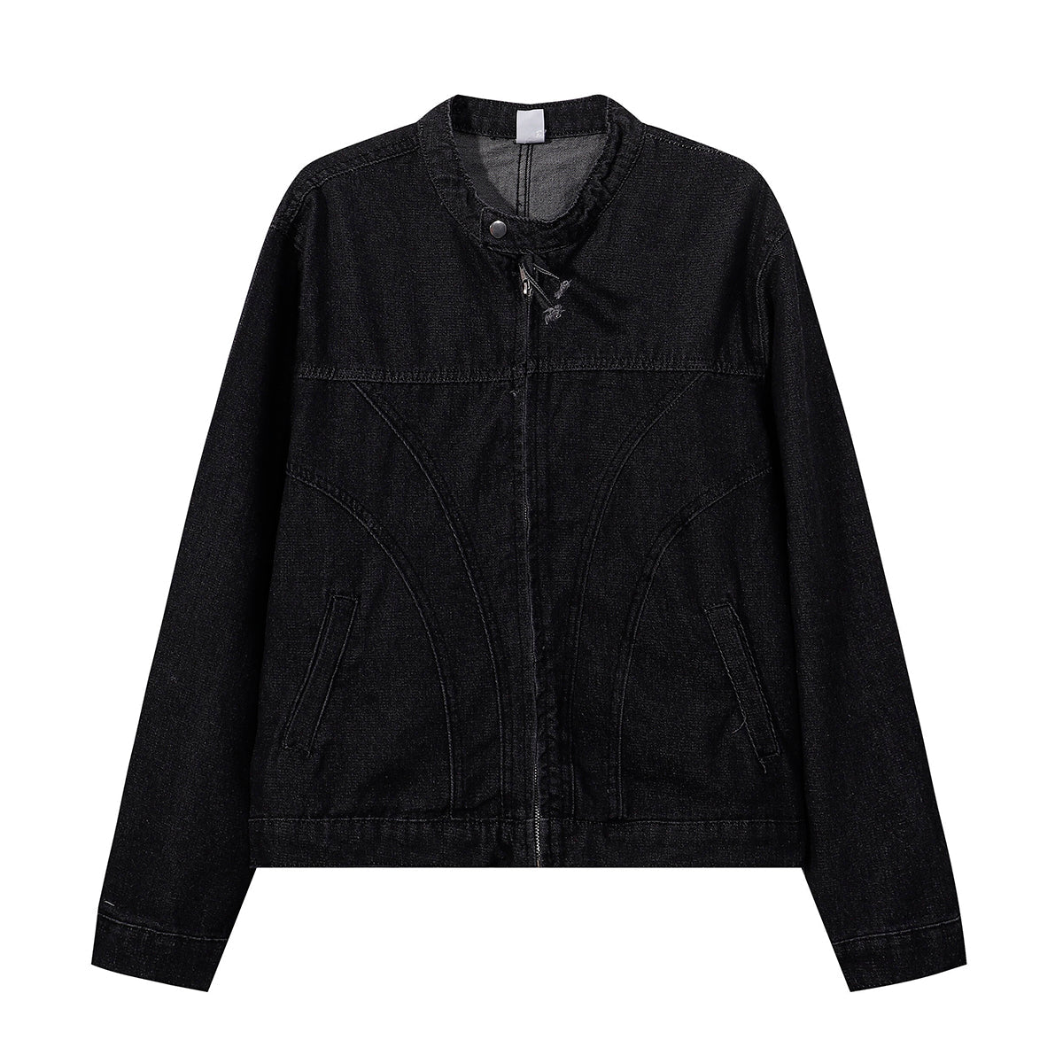 Zip-Up Baggy Denim Jacket