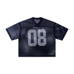 Athletic Mesh Cropped Football Jersey Number 08