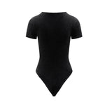 Stone Washed Short-Sleeve Bodysuit