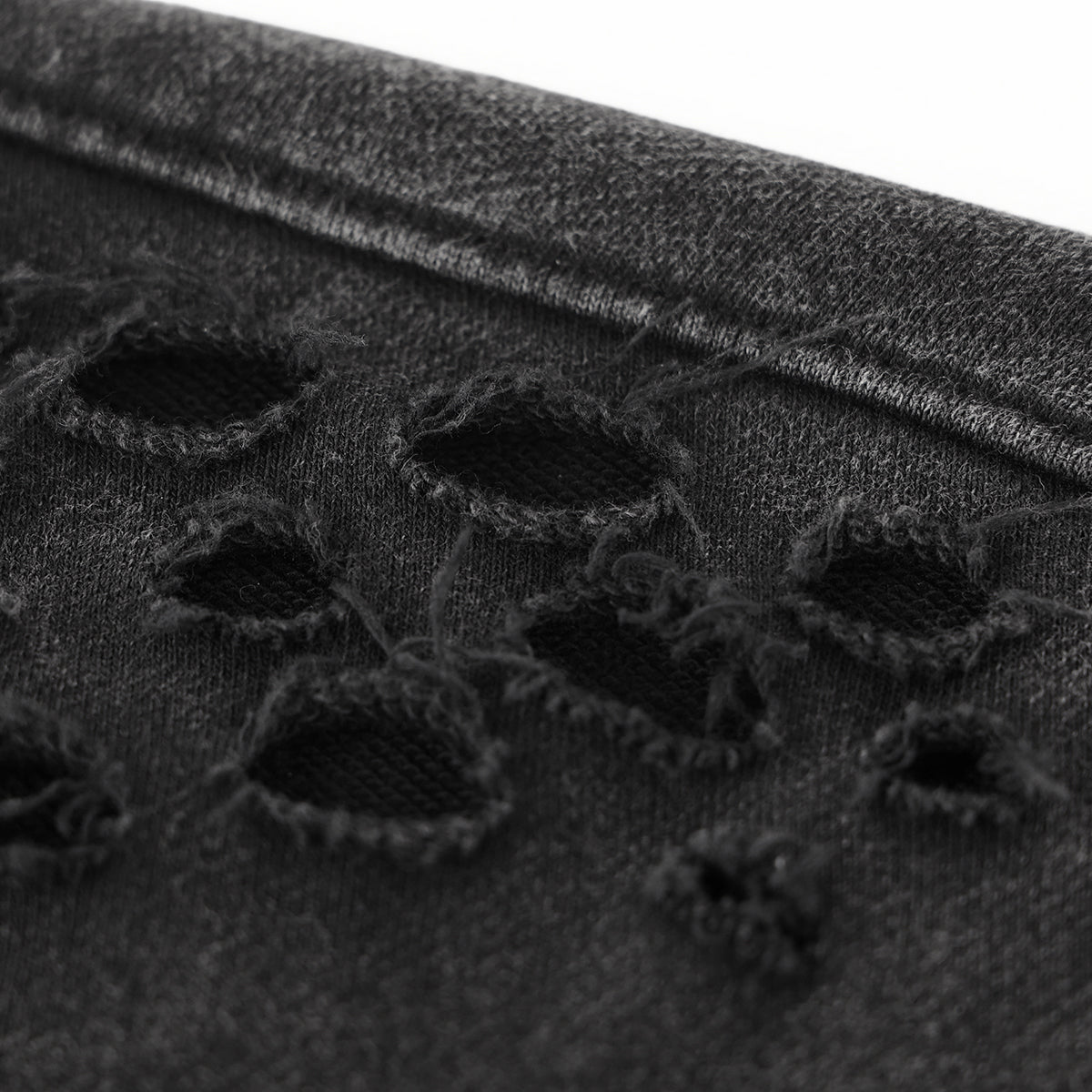 Men's Stone-washed Destroyed Hoodie